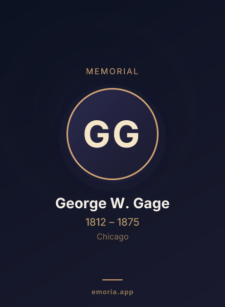 Memorial portrait of George W. Gage