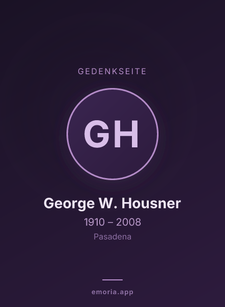 Gedenkportrait von George W. Housner