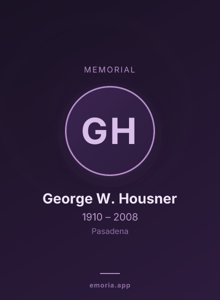 Memorial portrait of George W. Housner