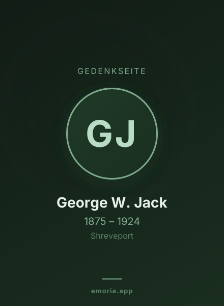 Gedenkportrait von George W. Jack