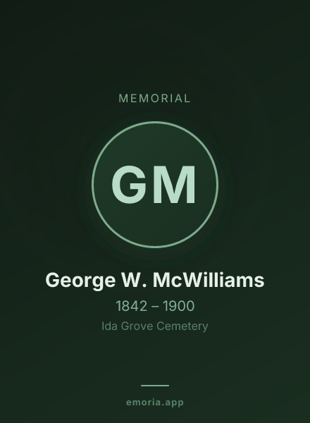 Memorial portrait of George W. McWilliams