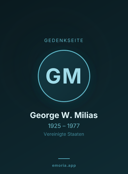 Gedenkportrait von George W. Milias