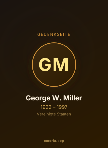 Gedenkportrait von George W. Miller