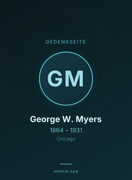 Gedenkportrait von George W. Myers