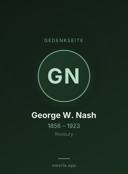 Gedenkportrait von George W. Nash