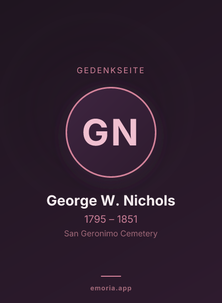 Gedenkportrait von George W. Nichols
