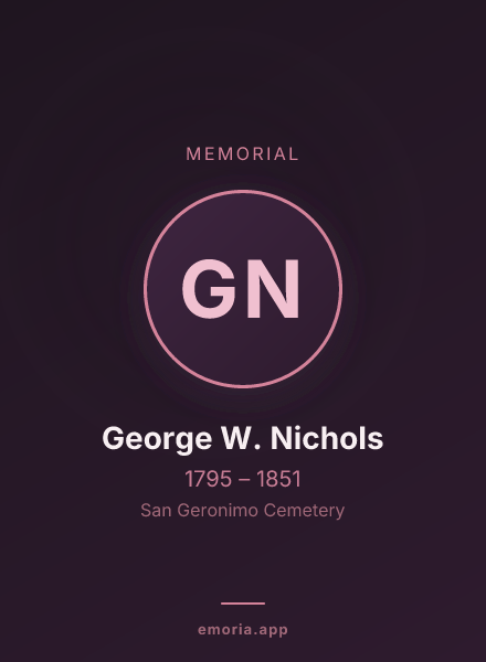 Memorial portrait of George W. Nichols