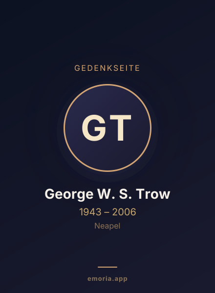 Gedenkportrait von George W. S. Trow