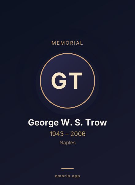 Memorial portrait of George W. S. Trow