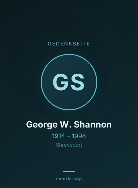 Gedenkportrait von George W. Shannon