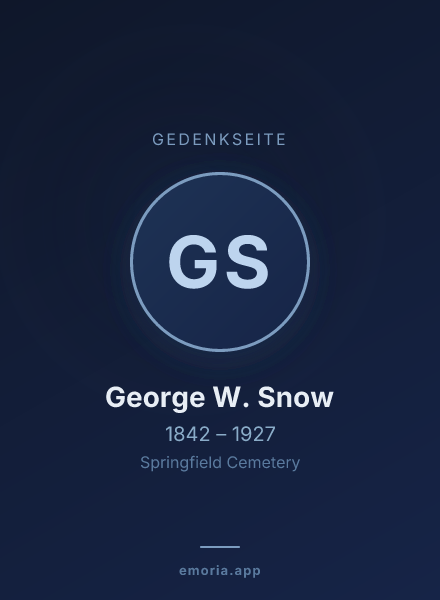Gedenkportrait von George W. Snow