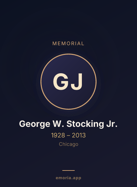 Memorial portrait of George W. Stocking Jr.