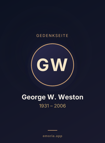 Gedenkportrait von George W. Weston