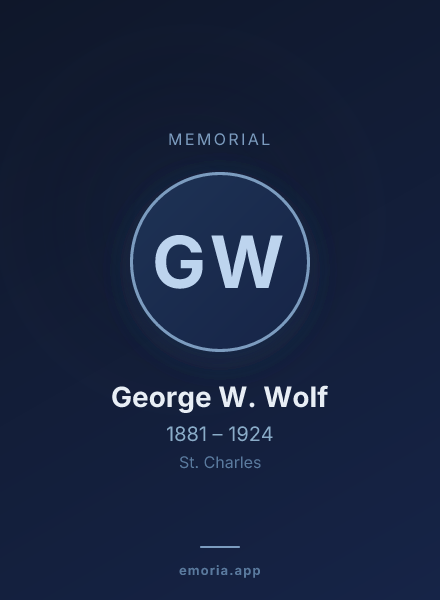 Memorial portrait of George W. Wolf