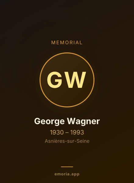 Memorial portrait of George Wagner
