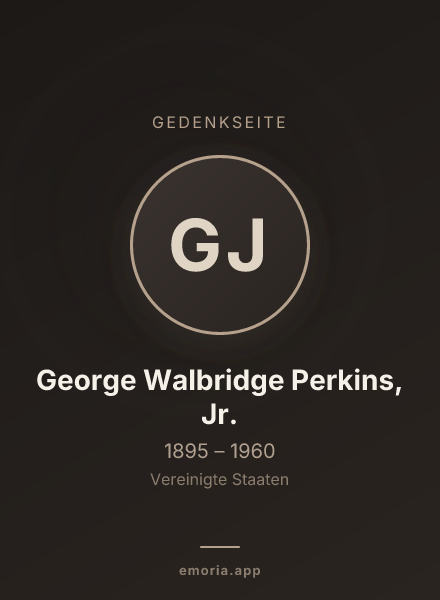 Gedenkportrait von George Walbridge Perkins, Jr.