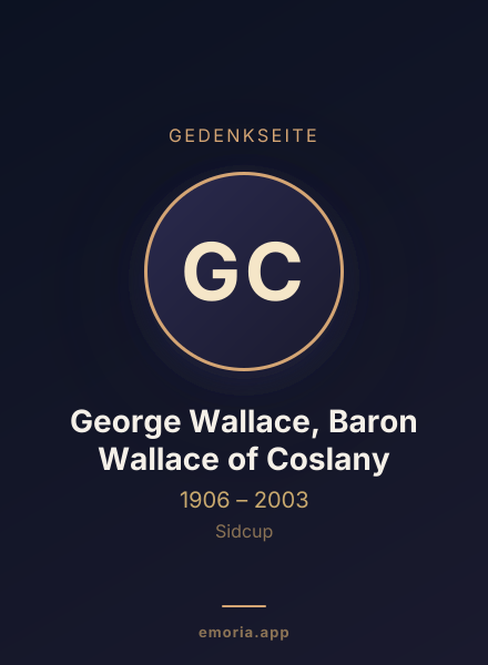 Gedenkportrait von George Wallace, Baron Wallace of Coslany