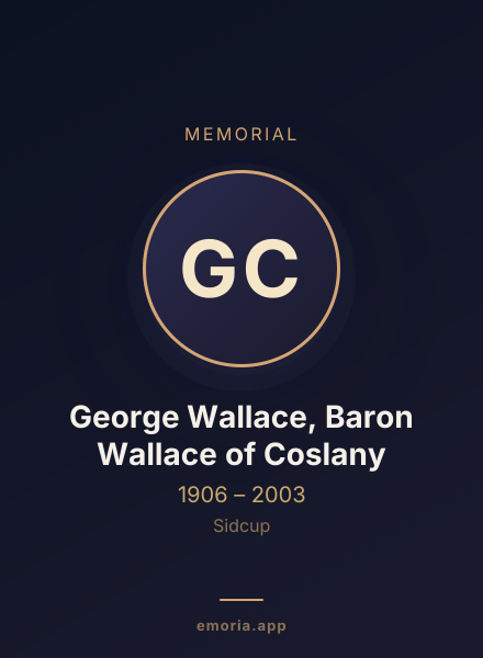Memorial portrait of George Wallace, Baron Wallace of Coslany