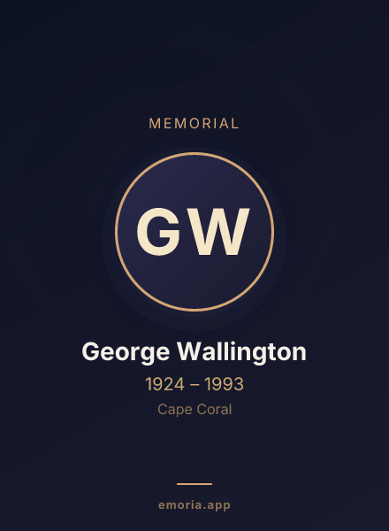 Memorial portrait of George Wallington