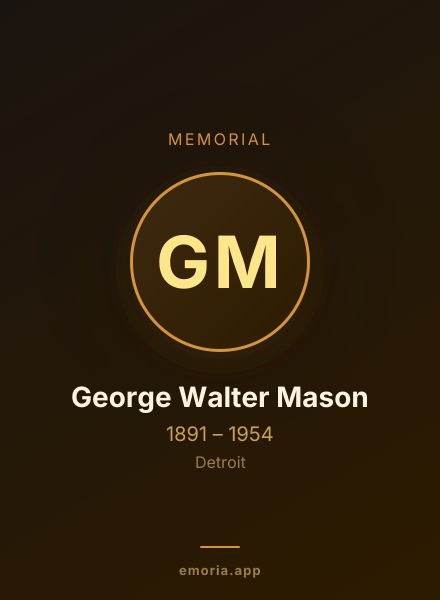 Memorial portrait of George Walter Mason