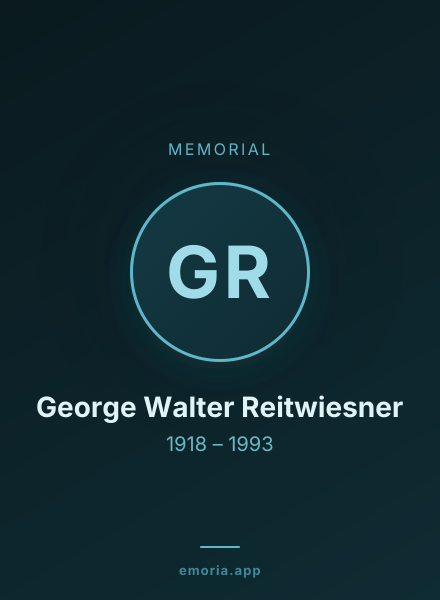 Memorial portrait of George Walter Reitwiesner