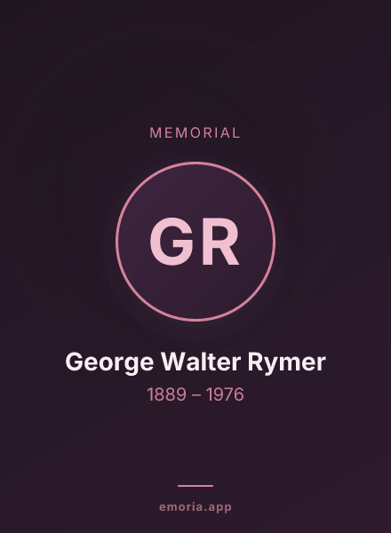Memorial portrait of George Walter Rymer