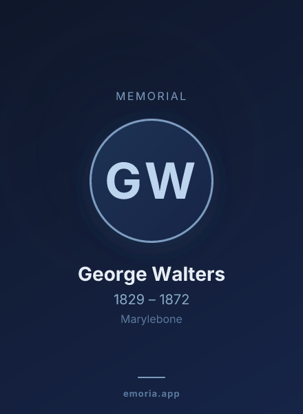 Memorial portrait of George Walters