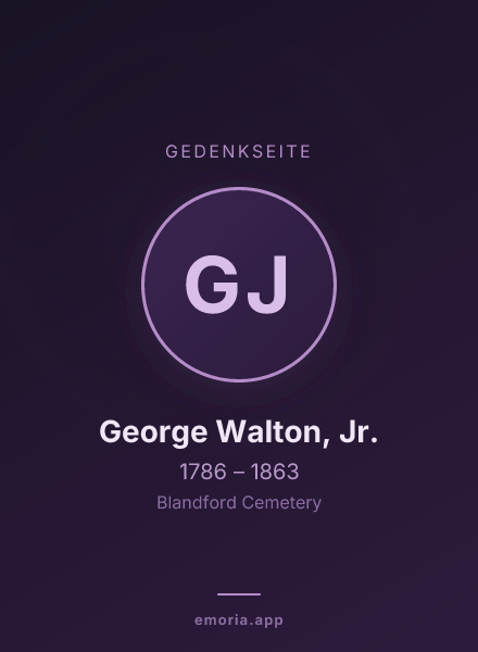 Gedenkportrait von George Walton, Jr.