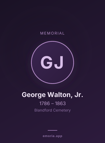 Memorial portrait of George Walton, Jr.