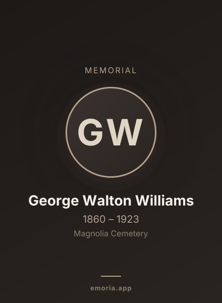 Memorial portrait of George Walton Williams