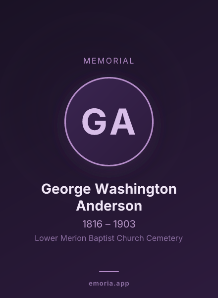Memorial portrait of George Washington Anderson