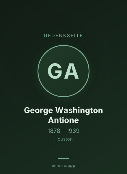 Gedenkportrait von George Washington Antione