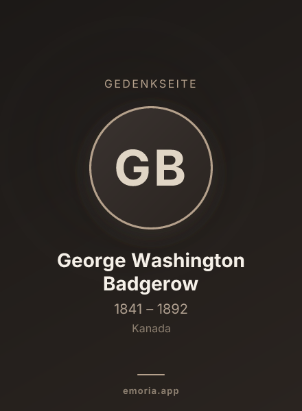 Gedenkportrait von George Washington Badgerow