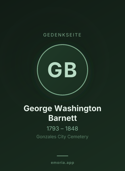 Gedenkportrait von George Washington Barnett