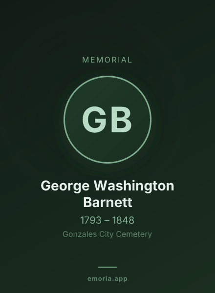 Memorial portrait of George Washington Barnett
