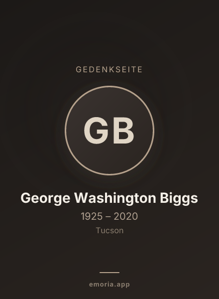 Gedenkportrait von George Washington Biggs