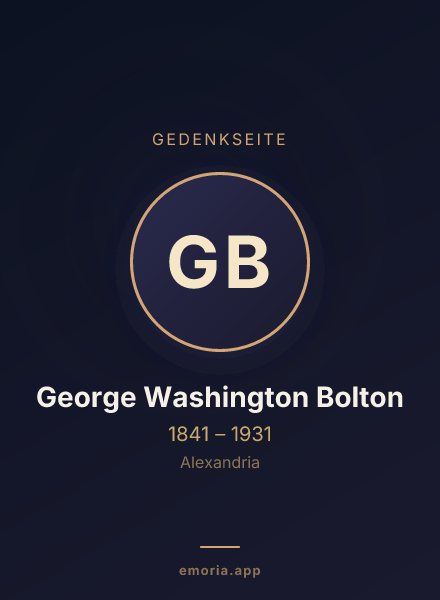Gedenkportrait von George Washington Bolton