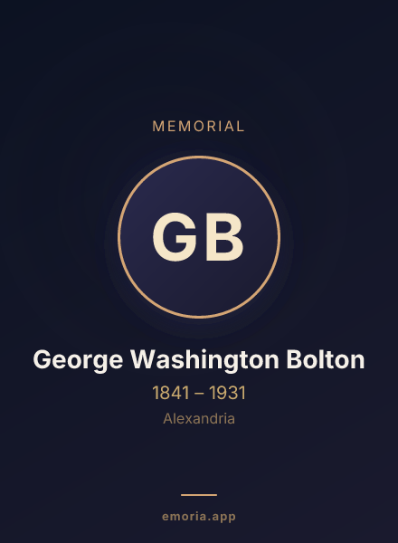 Memorial portrait of George Washington Bolton