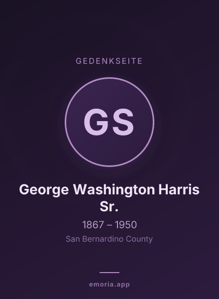 Gedenkportrait von George Washington Harris Sr.
