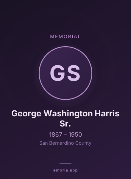 Memorial portrait of George Washington Harris Sr.
