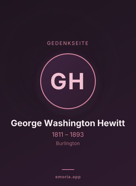 Gedenkportrait von George Washington Hewitt