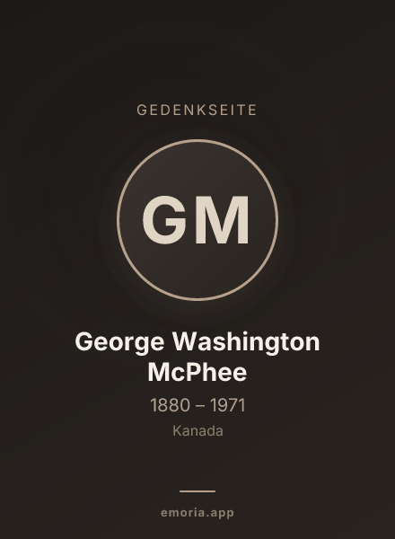 Gedenkportrait von George Washington McPhee