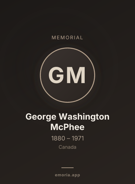 Memorial portrait of George Washington McPhee