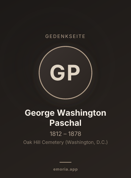 Gedenkportrait von George Washington Paschal