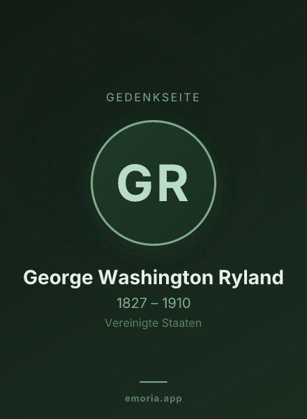 Gedenkportrait von George Washington Ryland