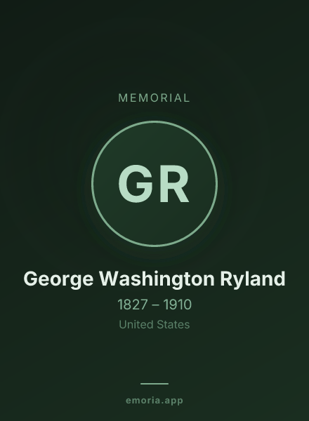 Memorial portrait of George Washington Ryland
