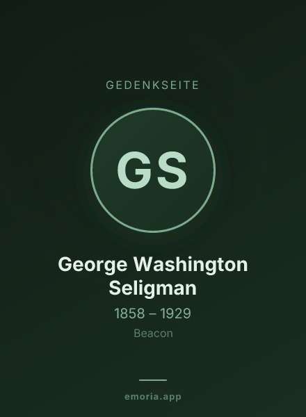 Gedenkportrait von George Washington Seligman