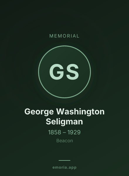 Memorial portrait of George Washington Seligman