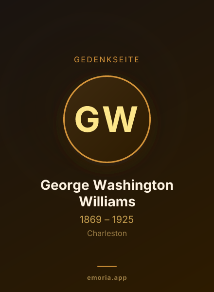 Gedenkportrait von George Washington Williams