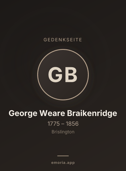 Gedenkportrait von George Weare Braikenridge
